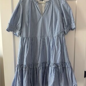 J. Crew Blue and White Striped Mini Dress